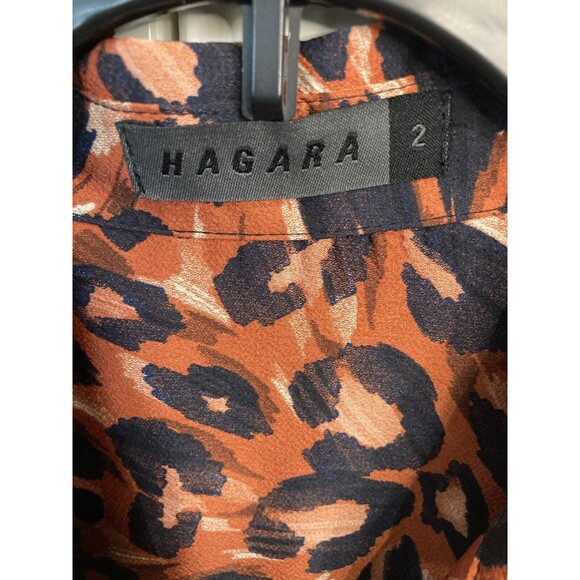 Hagara Button Up Blouse Animal Print See Measurements For Sizing Israel Designer - Picture 3 of 3